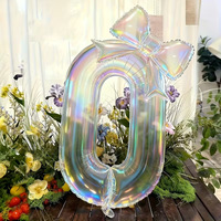 Vente en gros de ballons numériques transparents en forme d'arc de 40 pouces, colorés, pour décorations de fête d'anniversaire
