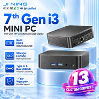 Mini PC Intel Core i3-7100U Windows 11 Pro, RAM DDR3 8/16/32GB, SSD M.2 NGFF SATA+PCIE, Desktop Kompak untuk Bisnis