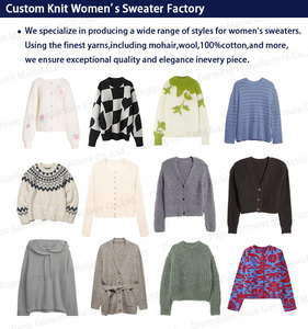 Bán buôn tùy chỉnh Jacquard thư logo bông ấm cúng người phụ nữ áo len áo thun cao cấp Boutique Preppy phong cách retro SỌC ĐAN hàng đầu - Product Image 5