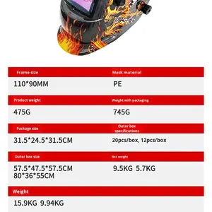 ضوء متغير ذكي خوذة لحام محمولة على الرأس ضوء متغير لحام نظارات أقنعة لحام لتحسين الرؤية - Product Image 2