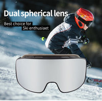 Lunettes de ski sphériques UV400 pour femmes et hommes avec revêtement argenté noir bleu Livraison rapide