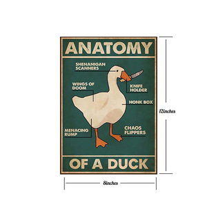 Kiến thức kim loại tin đăng, vịt giải phẫu cổ điển <span class=keywords><strong>Poster</strong></span>, thích hợp cho các nhà hàng, quán cà phê, phòng khách, nhà bếp, phòng tắm, - Product Image 2