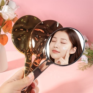กระจกแต่งหน้าพกพาแบบวงรี กระจกต่อขนตาเคลือบทอง สำหรับ<span class=keywords><strong>สาว</strong></span>ๆ ขายส่ง - Product Image 2