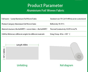 Film barrière à la vapeur en papier kraft avec feuille d'aluminium, tissu d'isolation <span class=keywords><strong>thermique</strong></span> tissé avec feuille d'aluminium, feuille de barrière radiante - Product Image 3