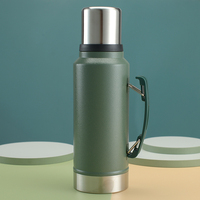 Thermos isolé sous vide 1000ml, Logo personnalisé, sans Bpa, Double paroi, flacon en acier inoxydable 18/8 avec poignée