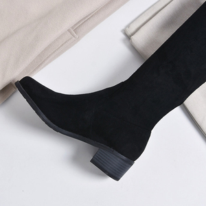 Bốt Nữ Dài Qua Đầu Gối, Bốt Cao Gót, Dáng Ôm, Co Giãn, Buộc Dây, Hàng Hiệu OEM 2021 - Product Image 5