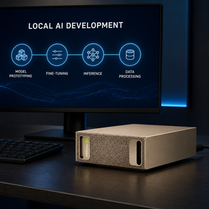 DGX Spark ซูเปอร์คอมพิวเตอร์ AI ส่วนบุคคล GB10 Grace Blackwell Superchip หน่วยความจำรวม 128GB 1 PFLOP FP4 Compute 4TB NVMe SSD - Product Image 1