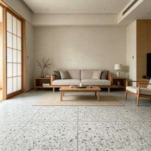 Dalles de terrazzo artificiel personnalisées YDSTONE, grandes dalles modernes en terrazzo blanc pour la décoration intérieure de cuisine, <span class=keywords><strong>chambre</strong></span>, sol et mur, respectueuses de l'environnement - Product Image 3