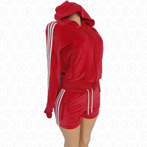 <span class=keywords><strong>Tuta</strong></span> da Jogging da Donna Abbigliamento Sportivo Completo Due Pezzi in Velluto con Logo Personalizzato Giacca e <span class=keywords><strong>Pantaloni</strong></span> a Zampa - Product Image 4