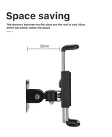 Support mural pliant pour tablette en métal rotatif à 360 degrés avec verrouillage antivol pour tablettes de différentes tailles de 10.1 à 13 pouces