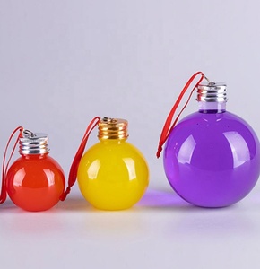 Botella de Plástico Transparente de 50 ml, Colgante Decorativo Navideño para Exteriores, Botella para Beber Jugo con Forma de Bola y Tapa Plateada - Product Image 1