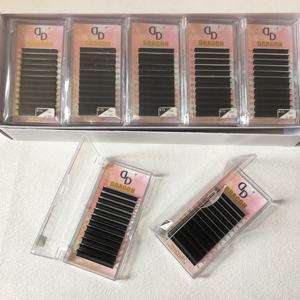 Vente en gros de plateaux de cils plats brun ellipse classique 8mm à 14mm robes de mariée naturelles faites à la main avec boucle CC/DD professionnelle - Product Image 1