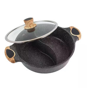 סיני סגנון אלומיניום למות ליהוק תבשיל <span class=keywords><strong>2</strong></span> תאים חם סיר עם מחיצת - Product Image 1