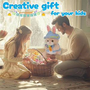 10 pouces charmant lapin de pâques <span class=keywords><strong>peluche</strong></span> <span class=keywords><strong>peluche</strong></span> tenant carotte accrocheur en <span class=keywords><strong>peluche</strong></span> lapin de pâques parfait enfants cadeaux - Product Image 4