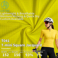 Tissu tricoté personnalisé en polyester et élasthanne 150 g/m² à séchage rapide, imprimé numériquement, léger et doux pour T-shirt de cyclisme, course à pied et sports