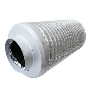 hvac duct Hydroponics duct & vent fan carbon filter silencer with Noise Reducer Clamp (x2)