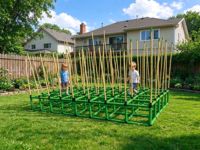 Vente en gros de labyrinthes en bambou pour l'entraînement sensoriel, cadre vert pour les aires de jeux extérieures des jardins d'enfants