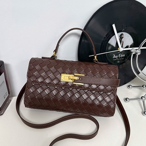 Bolso Bandolera Vintage <span class=keywords><strong>de</strong></span> Lujo para Mujer con Asa Superior y Diseño Fruncido, <span class=keywords><strong>de</strong></span> Piel Sintética, con Cierre <span class=keywords><strong>de</strong></span> Broches y Forro <span class=keywords><strong>de</strong></span> Poliéster - Product Image 1