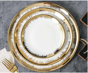 ถ้วยเล็กสุดคลาสสิกสีขาวหรูหราสไตล์ตะวันตกสำหรับใส่ Setg15d-plated จานชามถ้วยกาแฟทำจากเซรามิกสำหรับงานแต่งงาน - Product Image 1