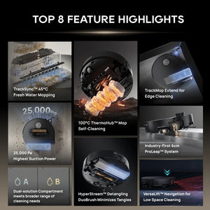 Robot aspirador trapeador húmedo/seco Leading Dreame Aqua Pro con sistema <span class=keywords><strong>de</strong></span> riel/rodillo succión potente 25000 Pa trapeado fres - Product Image 3