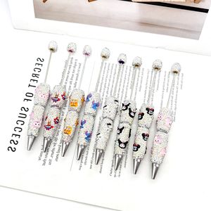 Stylo bille en plastique 1 mm non effaçable, entièrement orné <span class=keywords><strong>de</strong></span> strass, thème Père Noël, Halloween, Noël, fabriqué avec soin, idéal pour le bricolage et les dessins animés. - Product Image 2