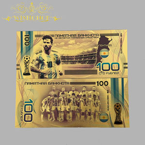 Billetes de Fútbol Mundial 2026, Billetes de Cristal con Diseño de Estrellas, Bañados en Oro de 24k, para Regalos - Product Image 3