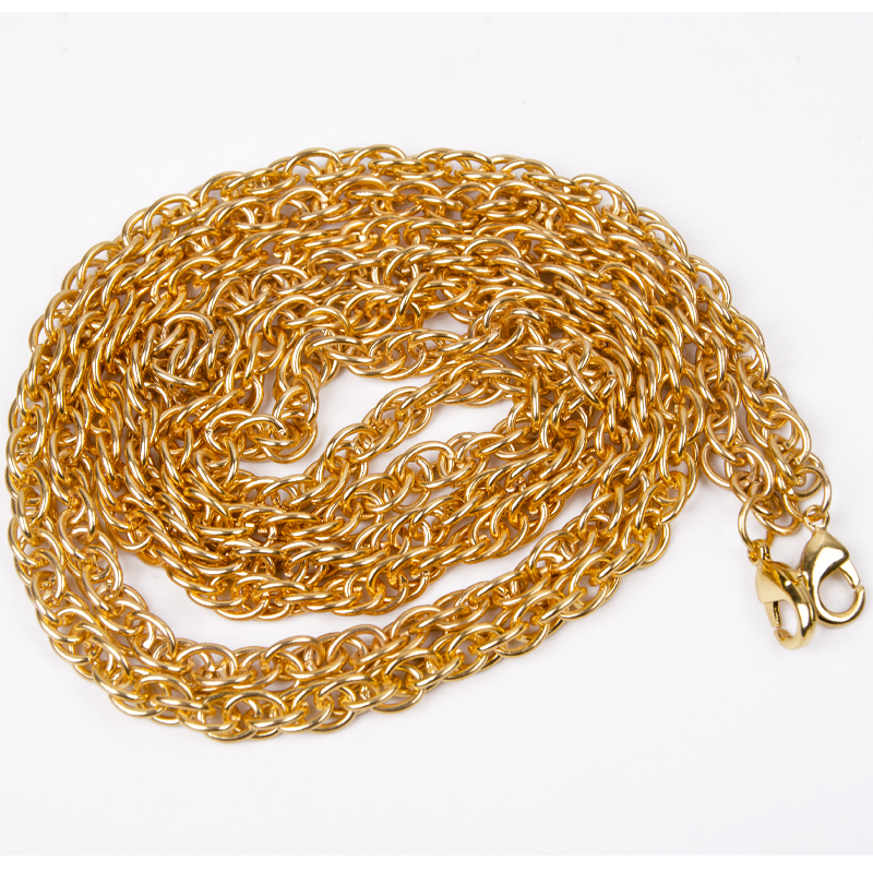 Collier avec fermoirs musulmans en laiton, chaîne de grande taille, 120 cm, en alliage russe