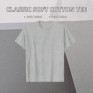 T-shirt en jersey de coton 230 GSM pour homme, coupe classique, couleur unie, manches courtes, col rond, basique, décontracté, tissu doux, toutes saisons - Product Image 2