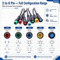 Connecteurs Étanche IP65 IP67 M6 M8 en Gros, 2, 3, 4, 5, 6, 7 Broches, Mâle et Femelle, pour Trottinettes Électriques, Vélos Électriques et Alimentation Solaire
