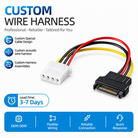Cable Adaptador de Fuente de Alimentación para PC, Conector Hembra SATA de 15 Pines e IDE de 4 Pines para Disco Duro de Computadora de Escritorio, DVD, PVC, Uso en Motocicletas