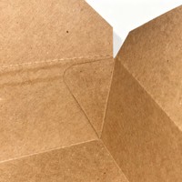 Biologisch abbaubare braune Kraftpapierbox mit individuellem Logo, lebensmittelechte Einwegverpackung für Restaurants zum Mitnehmen