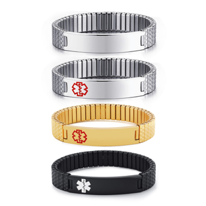 Bracelet médical en acier inoxydable élastique de 12mm pour <span class=keywords><strong>homme</strong></span>, vente en gros - Product Image 1