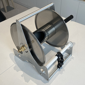 Stainless Steel 40M Rust Proof Wall-<b>Mounted</b> Garden Hose Reel with PVC Hose and Storage Cart - Product Image 4