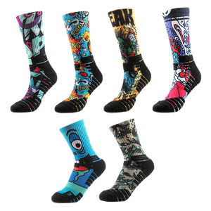 Chất Lượng Cao Cotton Pha Trộn Đầy Màu Sắc Man Trắng Thăng Hoa Tùy Chỉnh In Vớ - Product Image 2