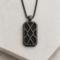 Collier en bois pour homme, 3 styles, pendentif en acier inoxydable avec bois de rose et bois noir, chaîne maille forçat, cadeau pour lui, logo personnalisé
