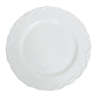 Assiettes de présentation en céramique blanche gaufrée avec bordure ornée, assiettes rondes pour le service du dîner, pour mariage, banquet, fête à domicile