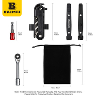 Kit d'outils de réparation de vélo multifonctionnel portable en alliage d'aluminium BAIMEI, jeu de clés à cliquet à tête flexible, embouts de tournevis, modèle WX-3