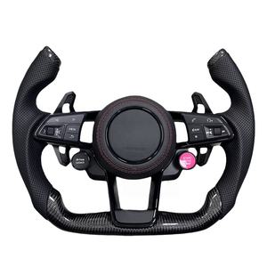 Volant en cuir et fibre de carbone avec bouton START pour <span class=keywords><strong>Audi</strong></span> RS3 8Y RS4 RS5 B9.5 RS6 RS7 C8 <span class=keywords><strong>2021</strong></span>-2024 - Product Image 1