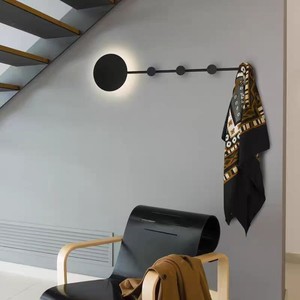 Minimalist Wall Lamp Led Light Source Round Shape Wall Mounted Type Punch Free For Bedroom Entryway Storage <b>Shelf</b> - Product Image 2