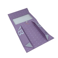 Caja de regalo magnética plegable de lujo personalizada, caja de embalaje de cartón rígido para ropa y zapatos con ventana transparente