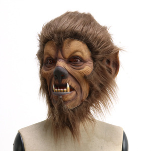 Máscara de látex de <span class=keywords><strong>mono</strong></span> orangután Pongo con colmillos y piel sintética, máscara de animal de cabeza completa para Halloween, broma, cosplay, fiesta - Product Image 4