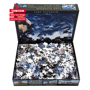 Mẫu miễn phí đào tạo não người lớn tùy chỉnh in không thiếu mảnh giấy trắng xám xanh bảng đen ghép hình câu đố - Product Image 1