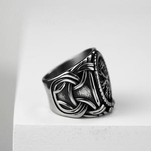 Nordic Viking Snowflake <b>Titanium</b> Steel <b>Ring</b> <b>Men</b> Hip Hop Style Jewelry Gift - Product Image 4