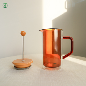 골동품 독특한 색상의 대용량 이중 벽 유리 커피 냄비 메이커 프랑스 커피 프레스 - Product Image 6