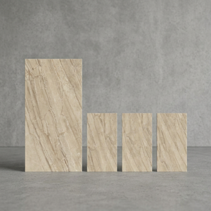 Azulejos de Porcelana Esmaltada Digitalmente, 800x1600mm, 9mm, Beige Alabastro, Blanco Marfil, Acabado Brillante, Aspecto Mármol - Product Image 5