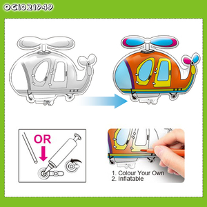 Tay trang trí sơn tự làm phim hoạt hình máy bay bóng Mô hình màu mầm non Đồ chơi giáo dục Kit cho trẻ em với bút đầy màu sắc - Product Image 3