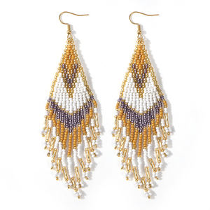 Go2boهو جديد بوهيمي متعدد الألوان شرابة البذور مطرز انخفاض الأقراط المصنوعة يدويا <span class=keywords><strong>Etsy</strong></span> الأزياء والمجوهرات بالجملة النساء الاكسسوارات الحزب - Product Image 1