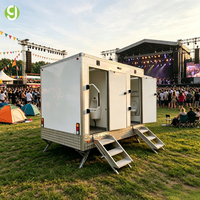 Goeasy, remorque de toilettes mobiles portables à 2 unités, résistante aux intempéries, pour la construction