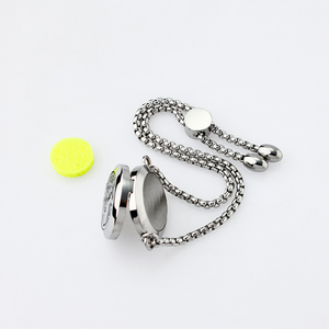 Aroma therapie Diffusor Bngle Medaillon Armband 316L Edelstahl mit verstellbarer Kette Diffusor Free 10 Pads 20mm Baumwoll stück - Product Image 5