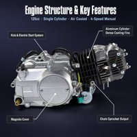 Moteur de moto 125cc, embrayage manuel, cylindre en aluminium, quatre temps, pour les motards tout-terrain et d'enduro